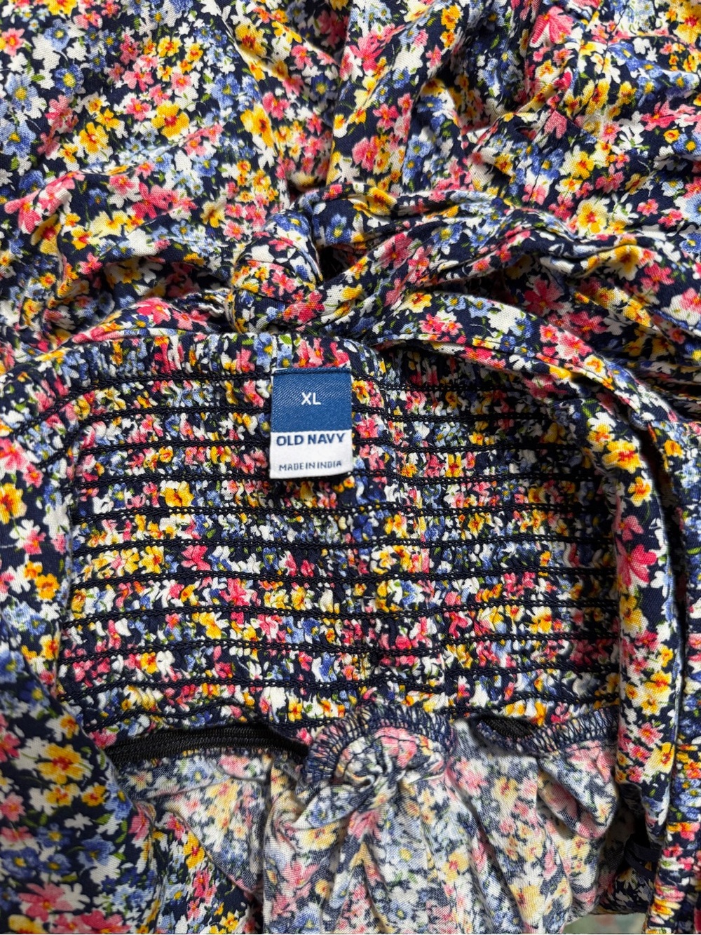 Old Navy Dress Womens Extra Large Tiered Ditsy Floral Smocked Cottagecore - Picture 13 of 14